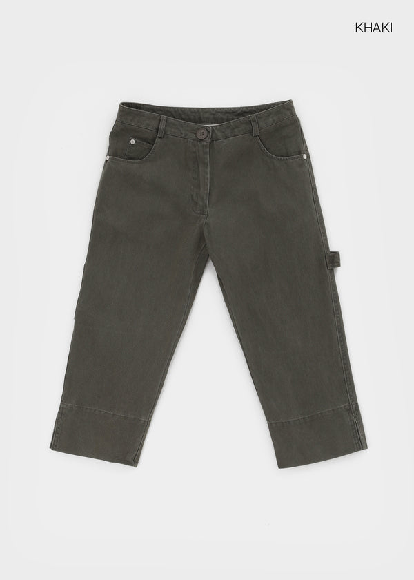 Tape slit capri pants