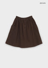 Moard Washed Cargo Flare Midi Skirt