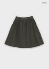 Moard Washed Cargo Flare Midi Skirt