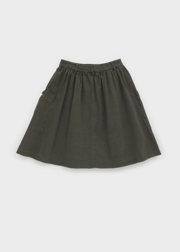 Moard Washed Cargo Flare Midi Skirt