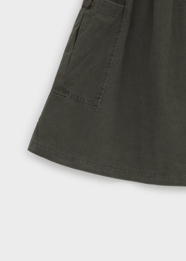 Moard Washed Cargo Flare Midi Skirt