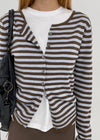 Beld striped wool knit cardigan