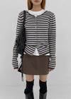 Beld striped wool knit cardigan