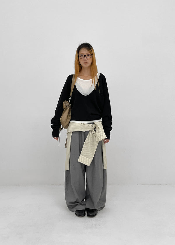 (UNISEX) Tenum Back Pocket Balloon Wide Slacks