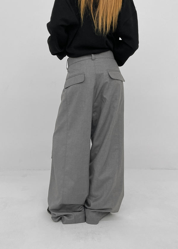 (UNISEX) Tenum Back Pocket Balloon Wide Slacks