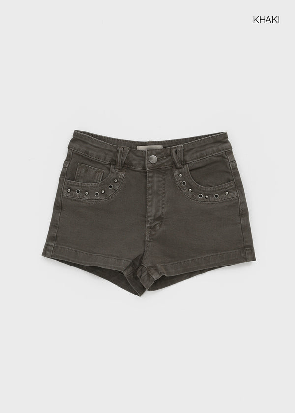 Bellati Studded Washed Shorts