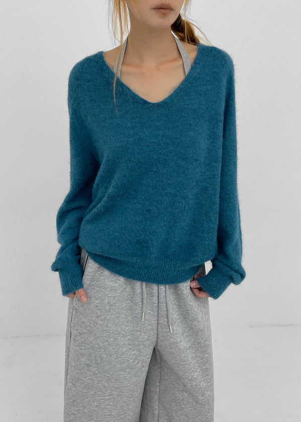 Brandt V-neck wool knit