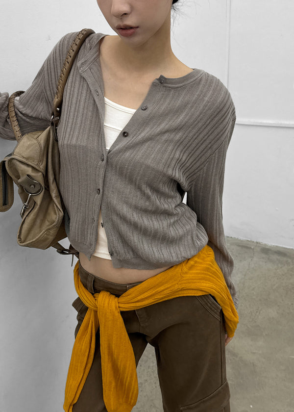Divier Ribbed Wool Knit Cardigan