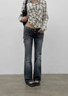 Baddie Low Washed Bootcut Denim Pants