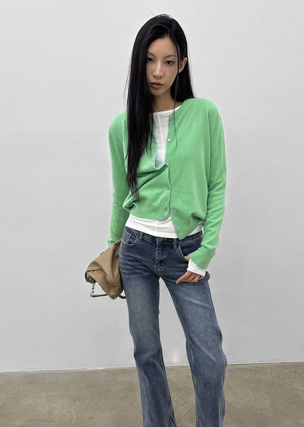 Tommy Round Knit Cardigan (60% Wool)