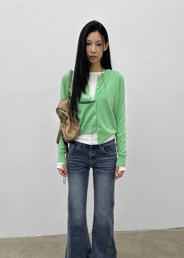 Tommy Round Knit Cardigan (60% Wool)