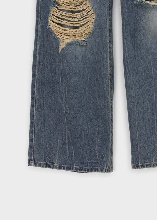 Tacit Damaged Wide Denim Pants