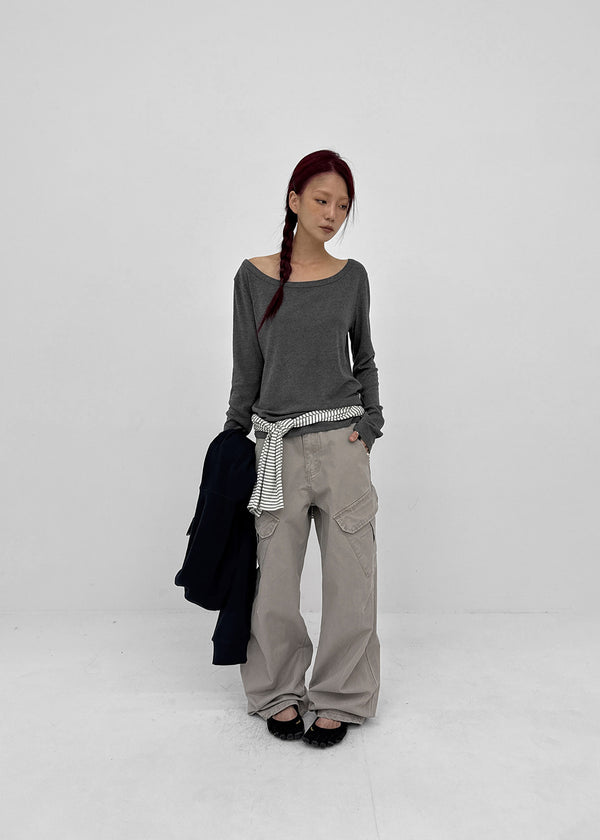 Decant washed wide cargo pants