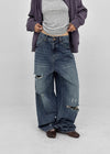 (UNISEX) Caval Damaged Wide Denim Pants