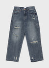 (UNISEX) Caval Damaged Wide Denim Pants