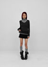 Clef V-neck Ribbed Wool Knit