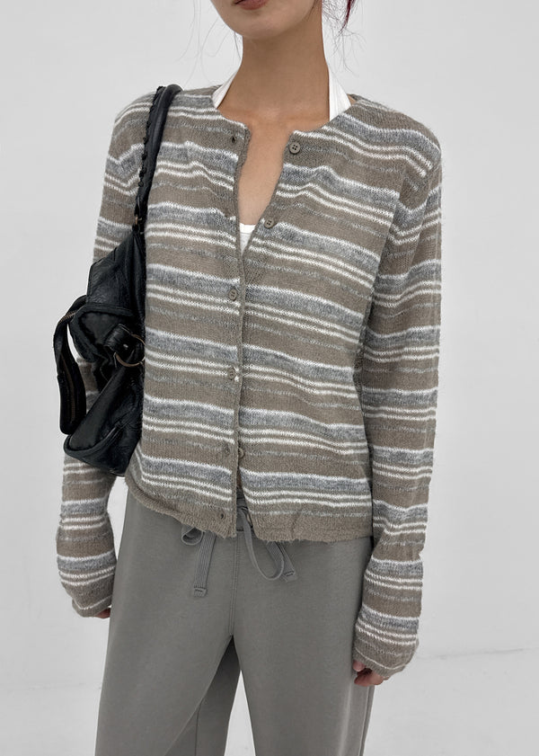 Gott Striped Wool Knit Cardigan