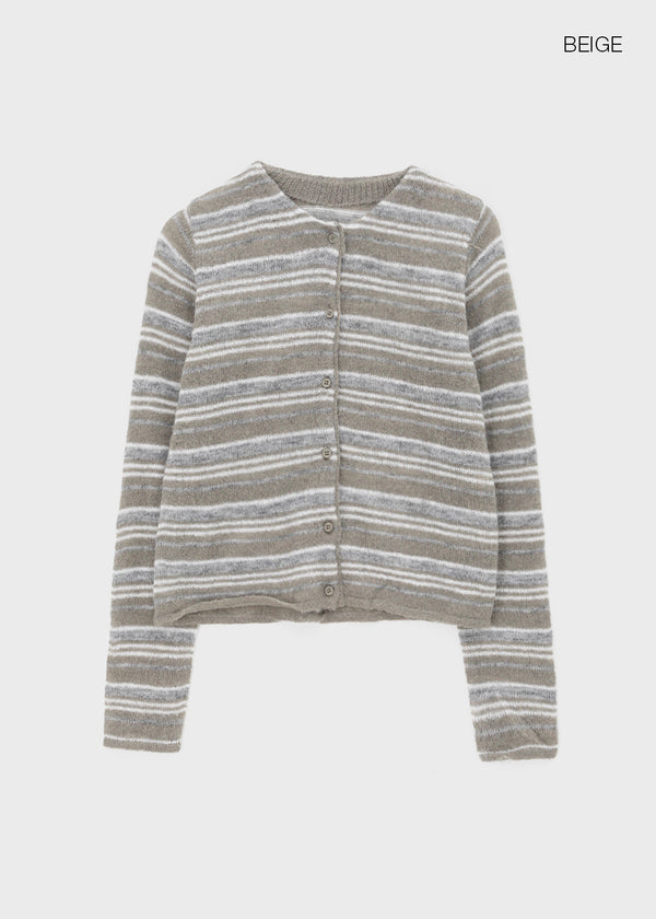 Gott Striped Wool Knit Cardigan