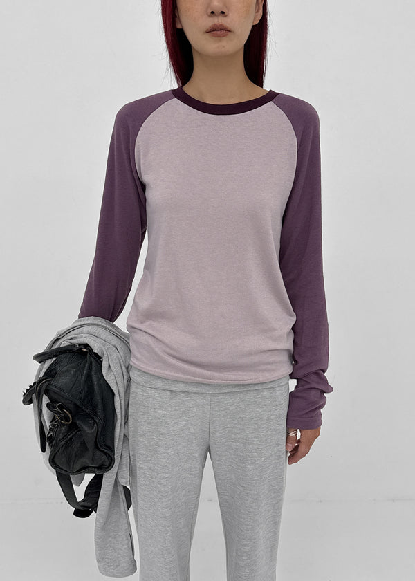 Crucial color-block raglan long-sleeve shirt