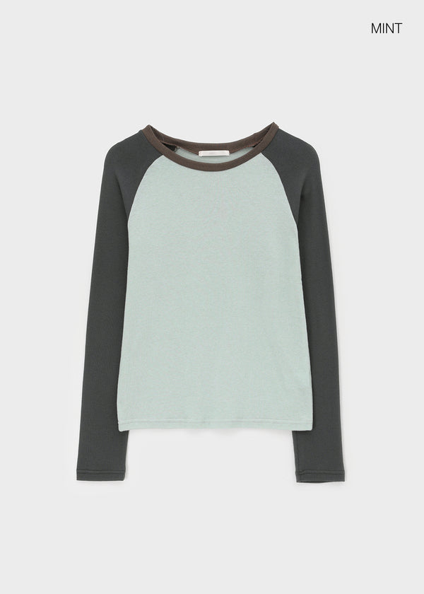 Crucial color-block raglan long-sleeve shirt