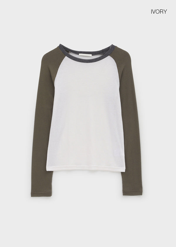 Crucial color-block raglan long-sleeve shirt