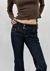 Lloyd Two-Button Raw Denim Bootcut Pants
