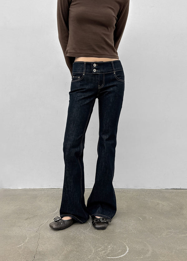 Lloyd Two-Button Raw Denim Bootcut Pants