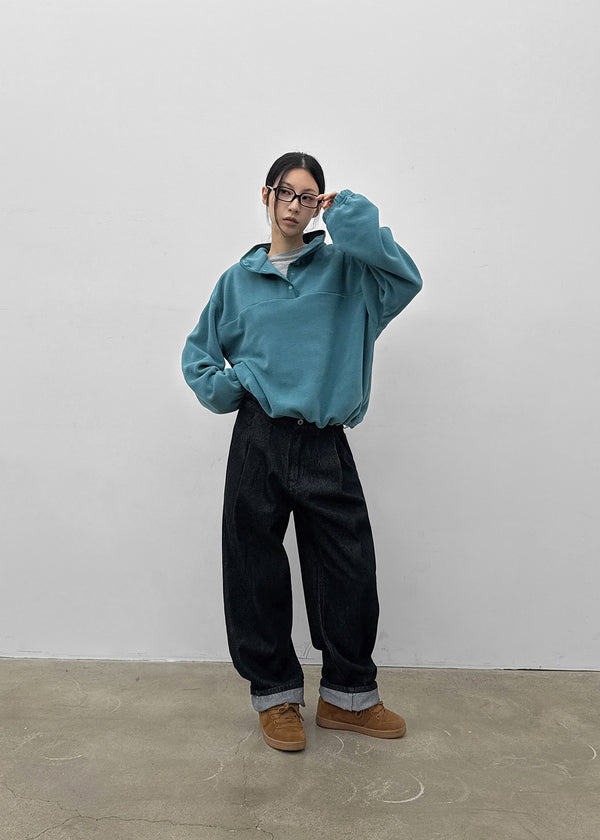 (UNISEX) Swood Wide Raw Denim Pants