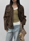 (UNISEX) Dedy Washed Stitch Field Jacket