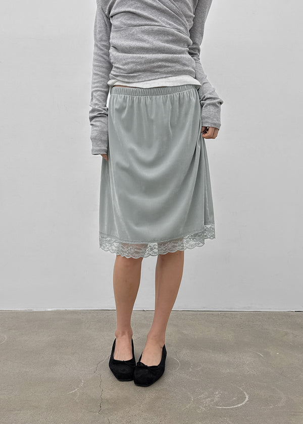 Lua Lace Velvet Midi Skirt