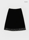 Lua Lace Velvet Midi Skirt