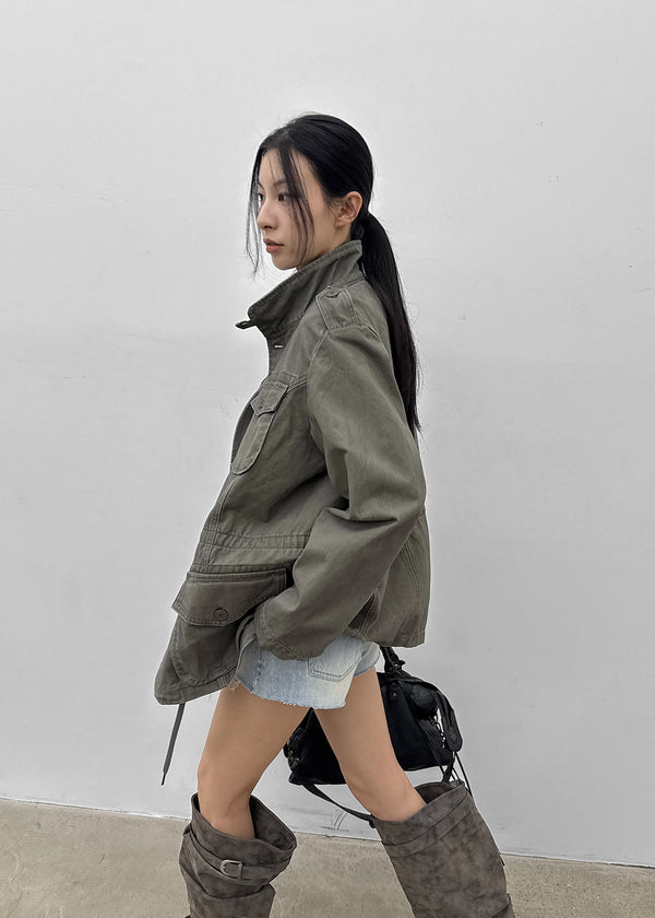 Bay Washed Button Field Jacket