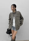 Bay Washed Button Field Jacket