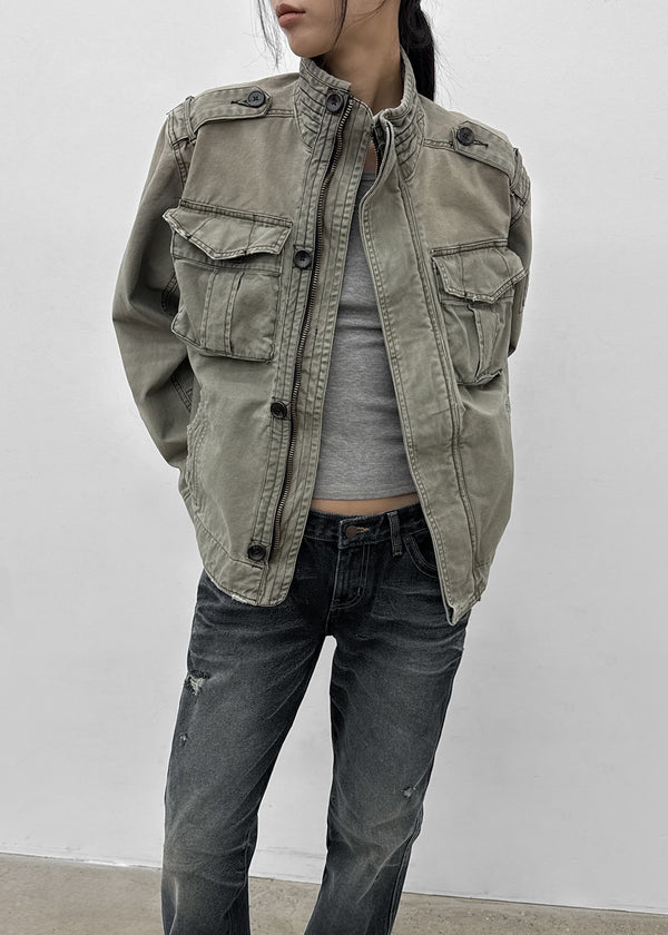 (UNISEX) Dedy Washed Stitch Field Jacket