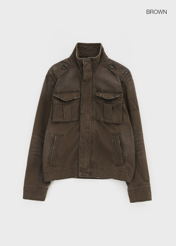(UNISEX) Dedy Washed Stitch Field Jacket