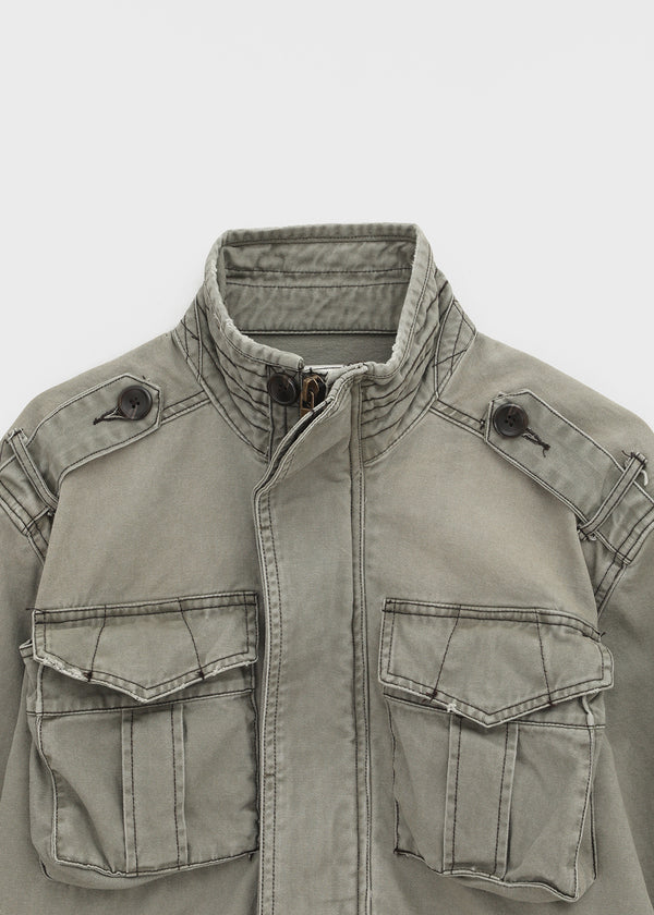 (UNISEX) Dedy Washed Stitch Field Jacket