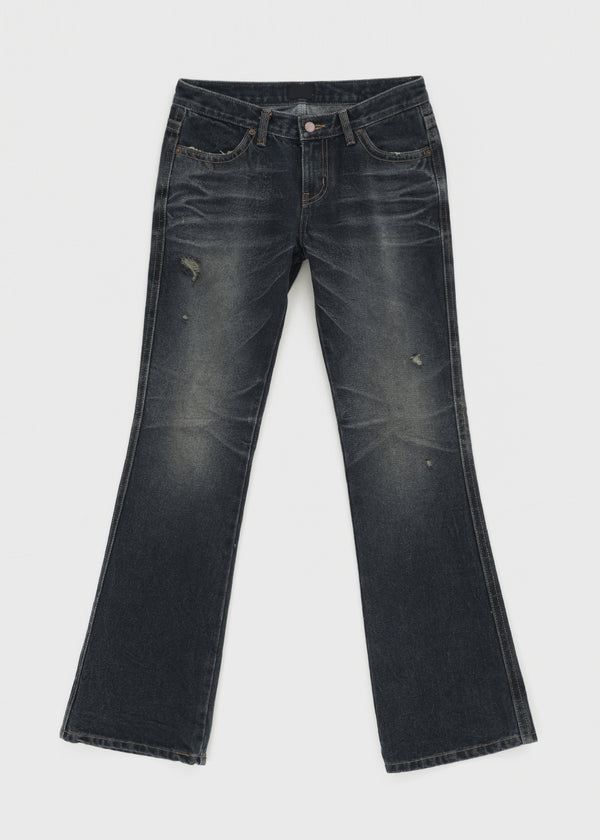 Turs Low-rise Damaged Denim Pants
