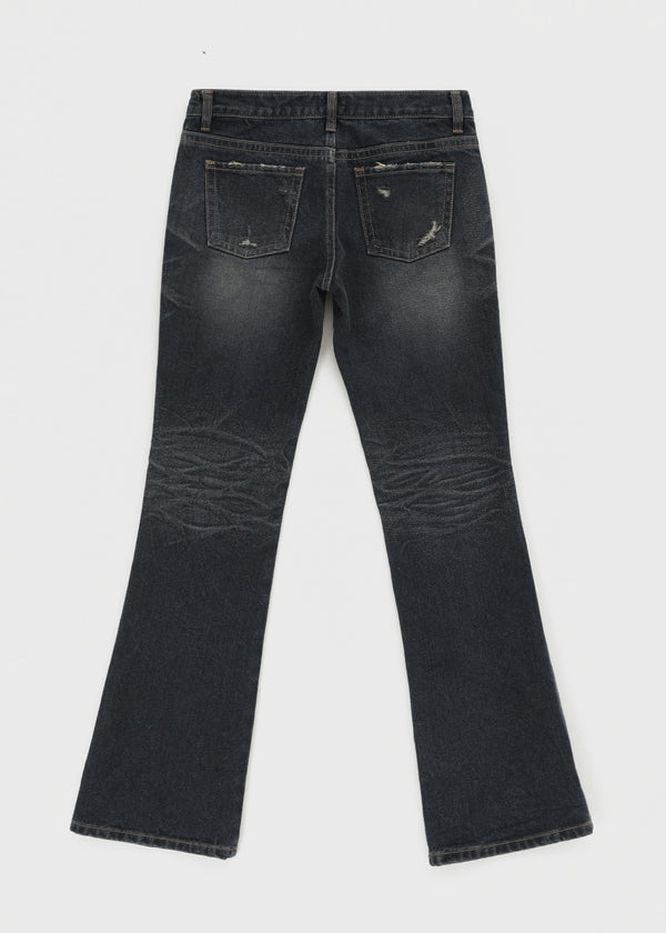 Turs Low-rise Damaged Denim Pants