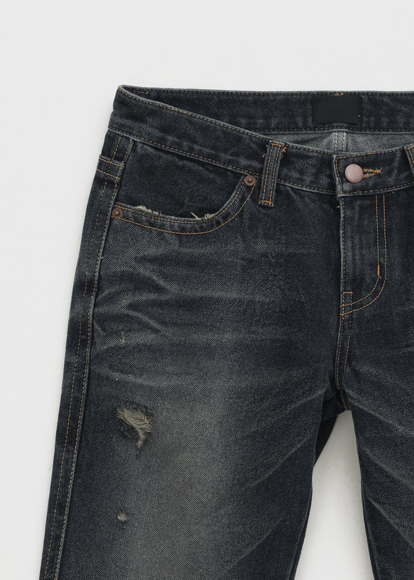 Turs Low-rise Damaged Denim Pants