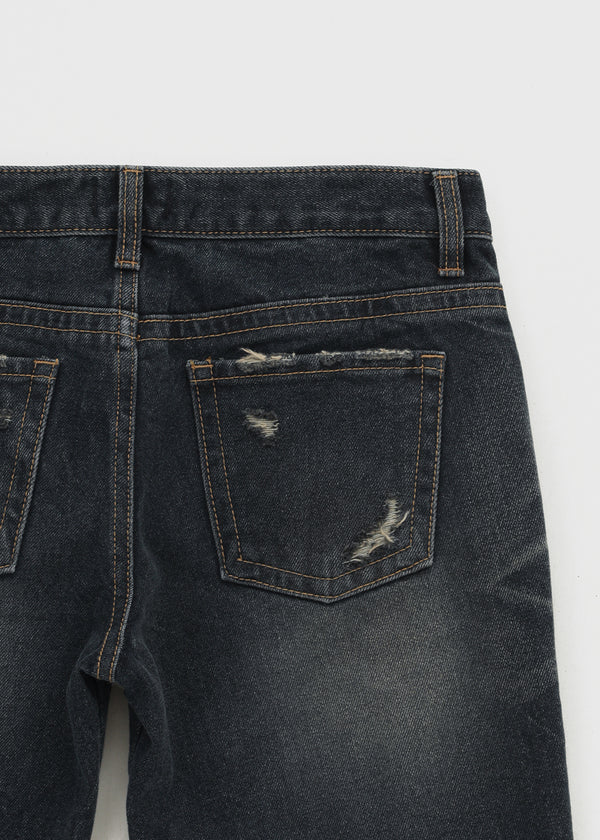 Turs Low-rise Damaged Denim Pants