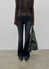 Wood fading bootcut denim pants