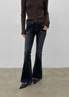 Wood fading bootcut denim pants
