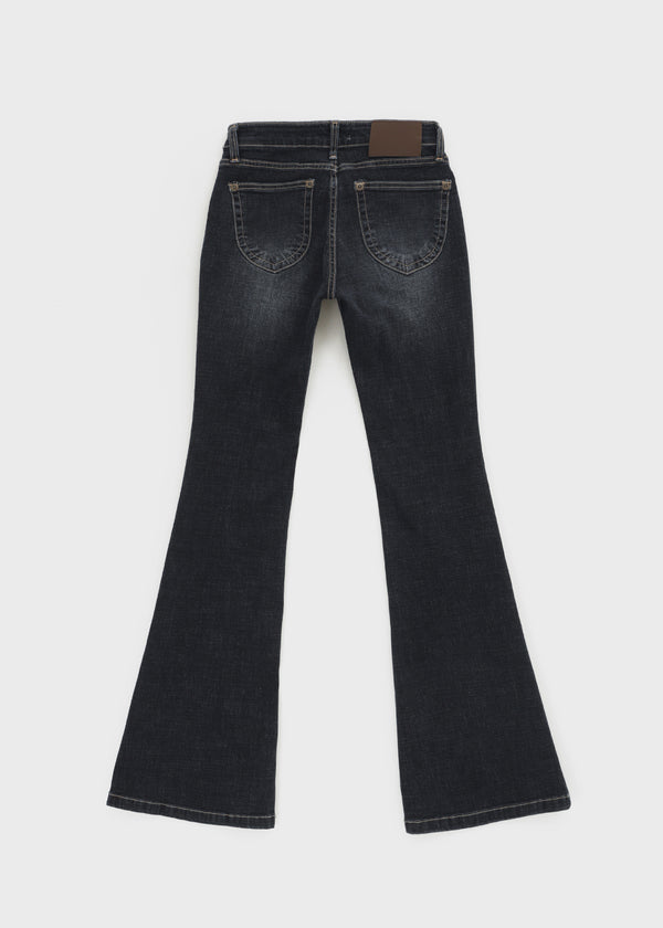 Wood fading bootcut denim pants