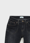 Wood fading bootcut denim pants