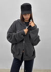 (UNISEX) Fahrenheit Studded Two-Way Zip-Up Hoodie