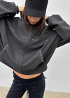 (UNISEX) Fahrenheit Studded Two-Way Zip-Up Hoodie