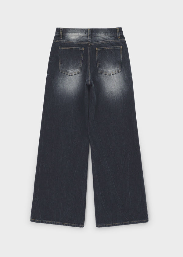 Tip Girl Low-waisted Straight Wide Denim Pants