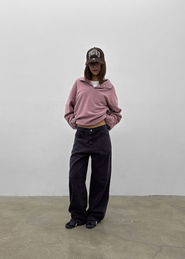 Fracture Washed Wide Cotton Pants