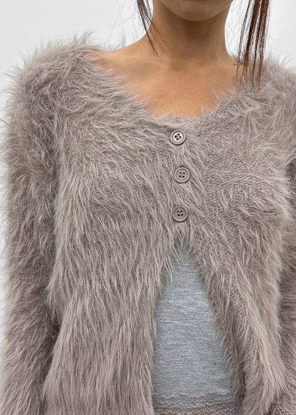 Transi V-neck Fur Cardigan