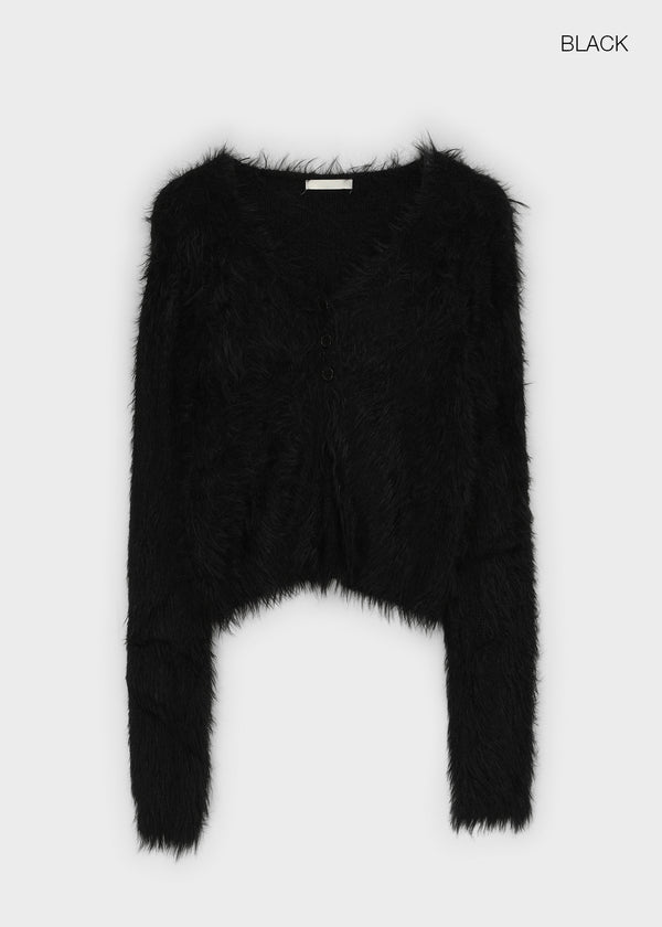 Transi V-neck Fur Cardigan